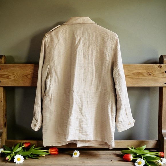 Banana Republic French Utility Field Textured Jacket In Oyster Grey - Picture 15 of 16